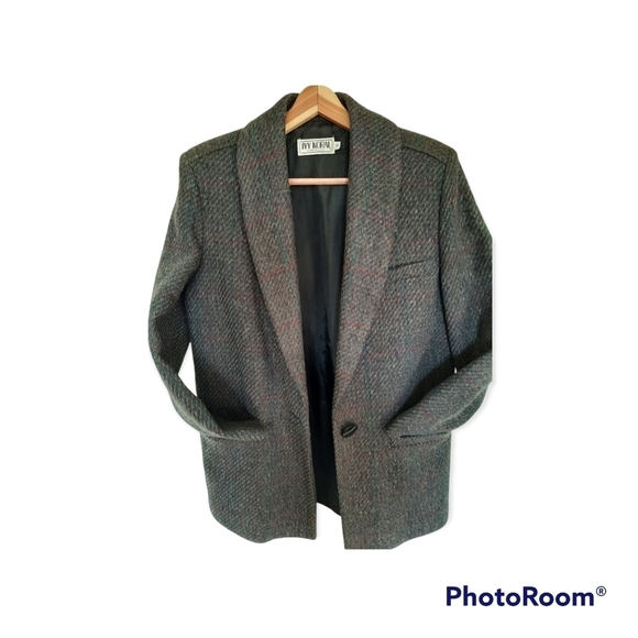Vintage 80's Ivy Koral Tweed Oversized Wool Blazer Size Small Women's - Picture 7 of 7